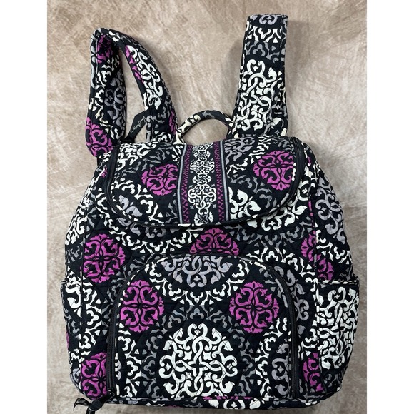 Vera Bradley Handbags - Pink Black And Grey Backpack/book Bag